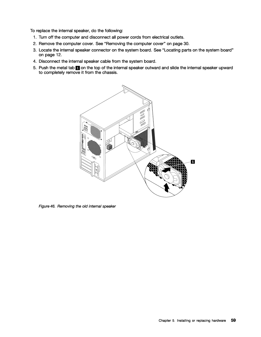 Lenovo 1995, 1993, 1986, 1985, 1987, 1994, 1982, 1983, 1990, 1992 manual Removing the old internal speaker 