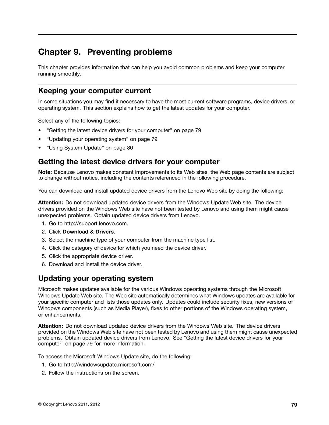 Lenovo 1995, 1993 Preventing problems, Keeping your computer current, Getting the latest device drivers for your computer 