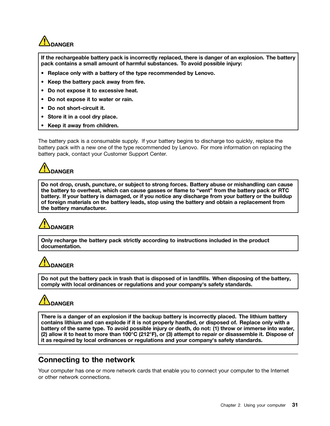 Lenovo 20AQ004JUS, 20AQ006HUS manual Connecting to the network 