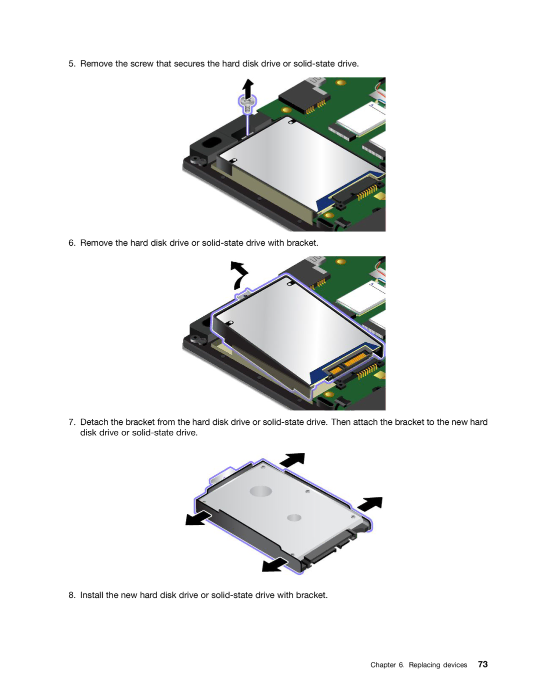 Lenovo 20AQ004JUS, 20AQ006HUS manual Replacing devices 