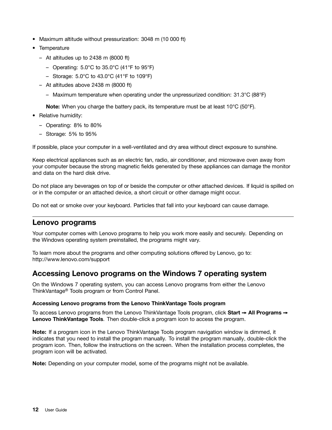 Lenovo 20AX000VUS manual Accessing Lenovo programs on the Windows 7 operating system 