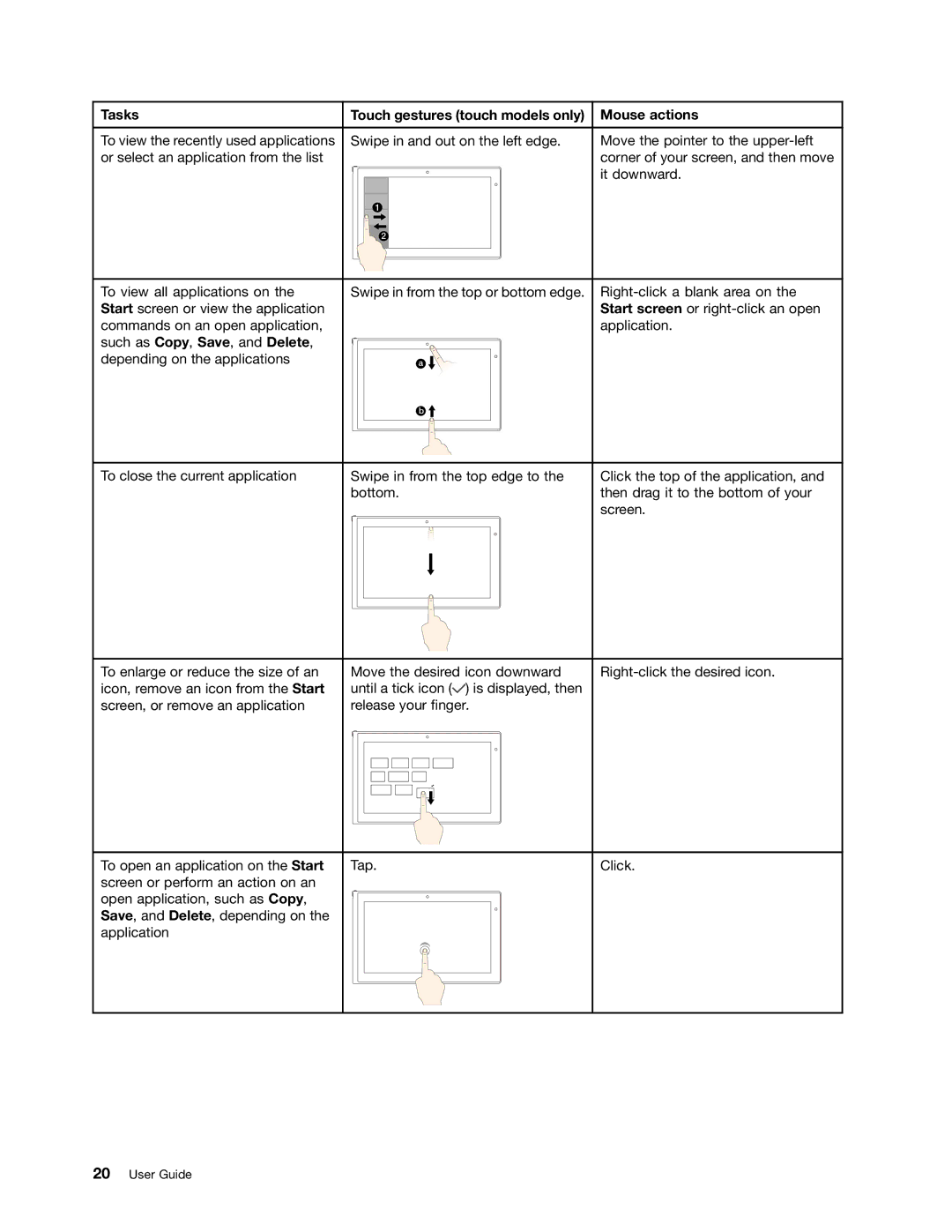 Lenovo 20AX000VUS manual To view the recently used applications 