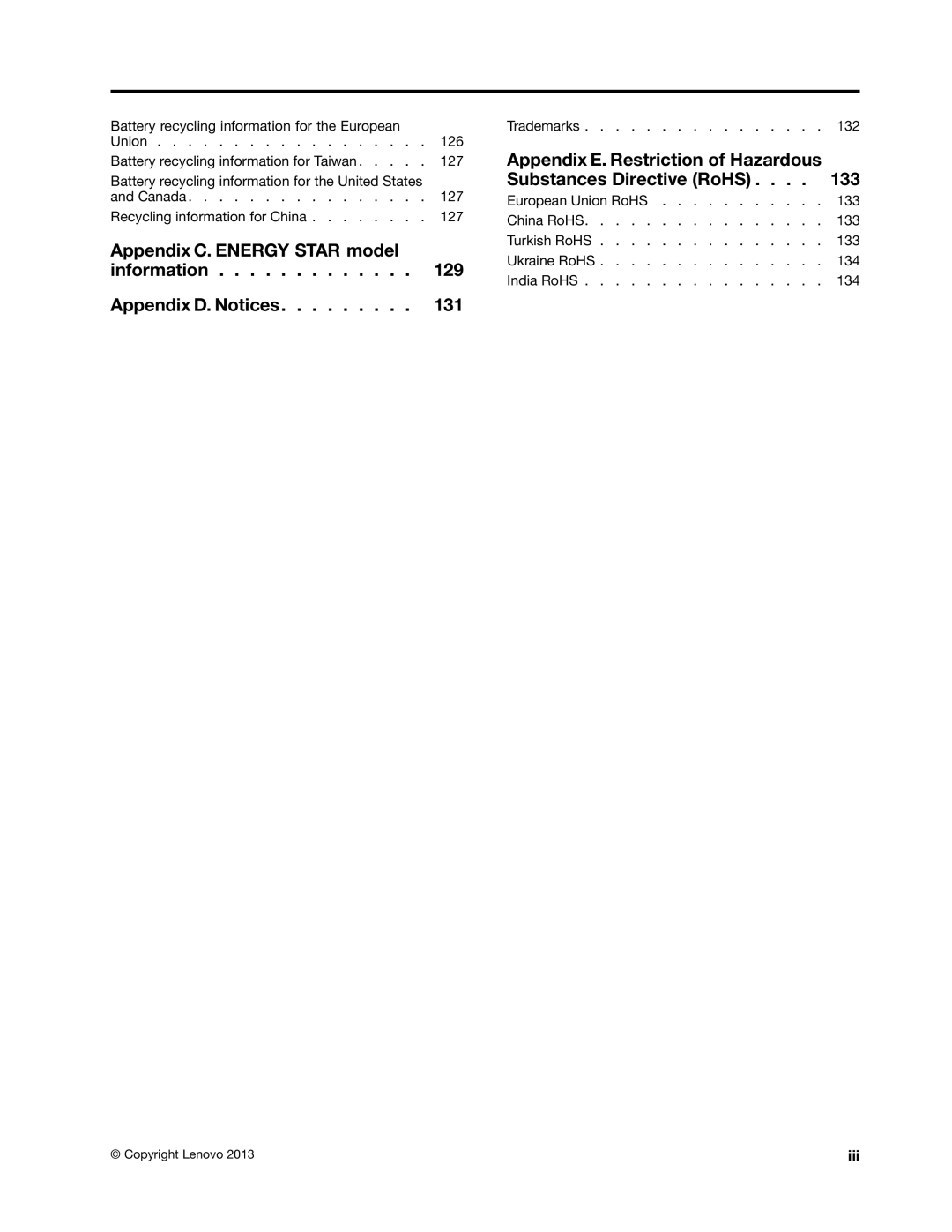 Lenovo 20AX000VUS manual Iii 