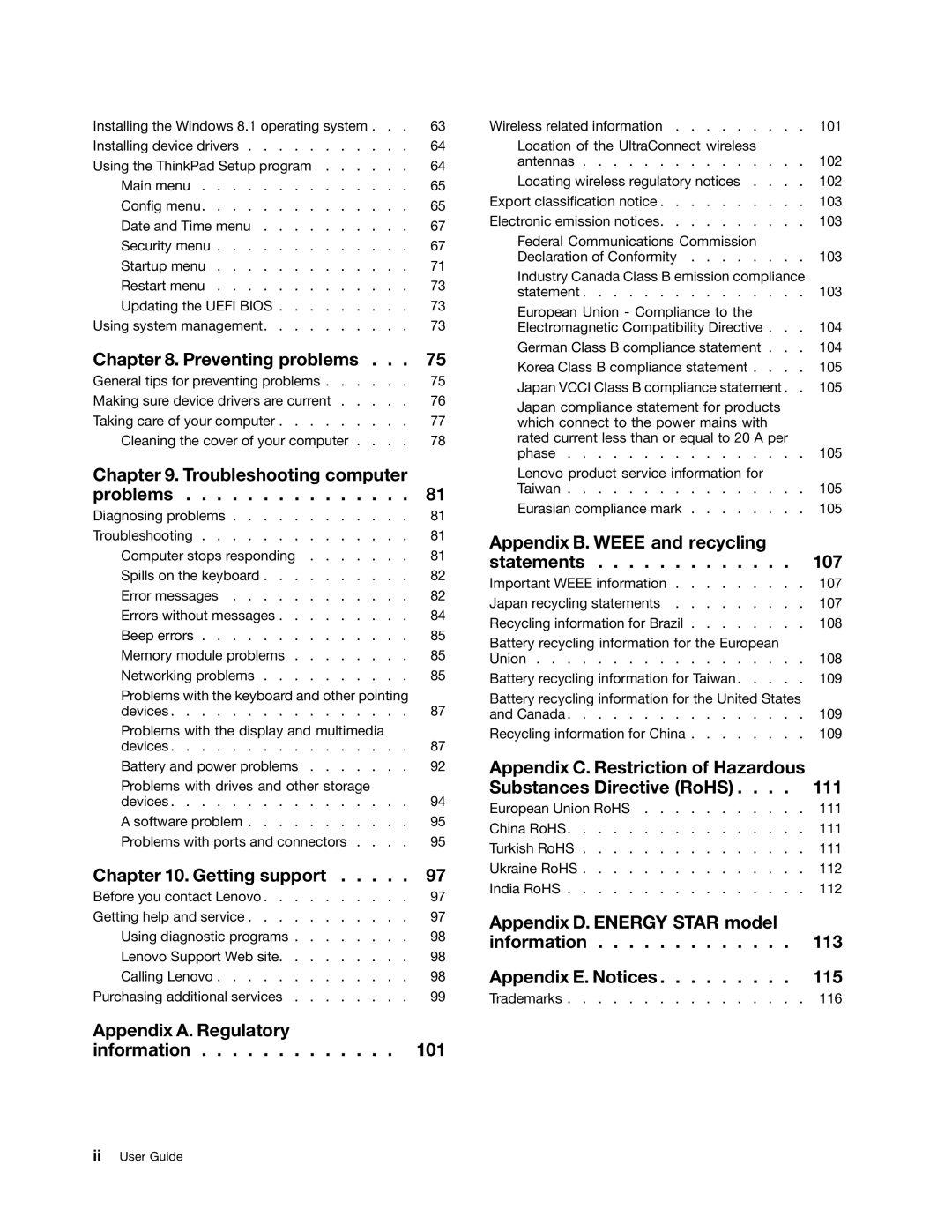 Lenovo 20CD0033US manual Preventing problems 