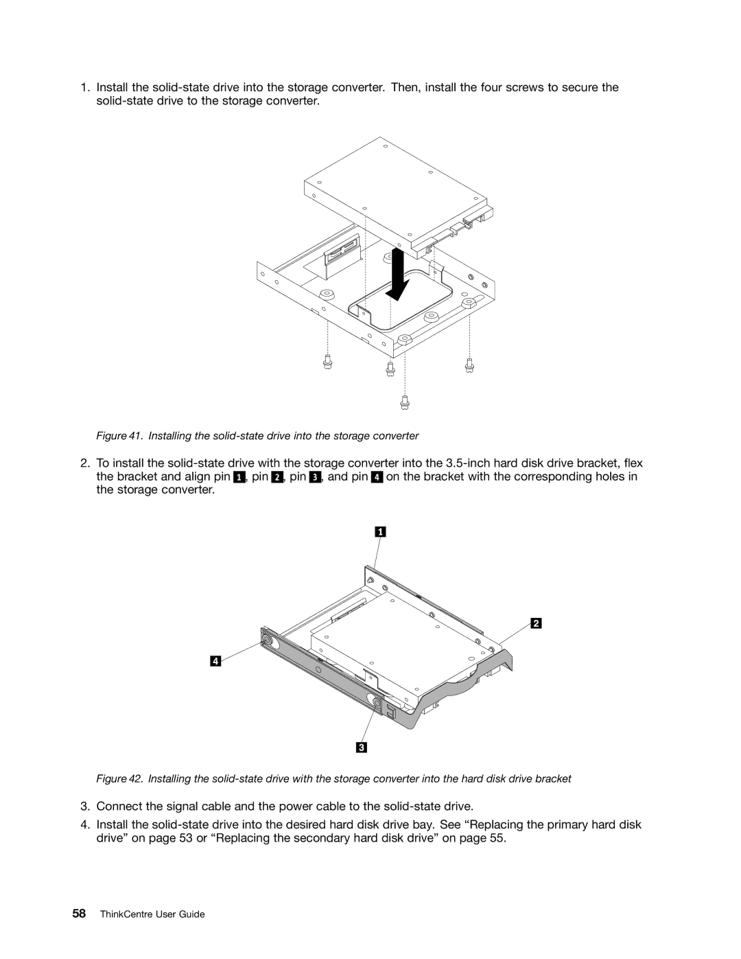 Lenovo 2112, 2111, 2110, 2011, 1663, 1565, 1662, 1562, 1766, 1765 manual Installing the solid-state drive into the storage converter 