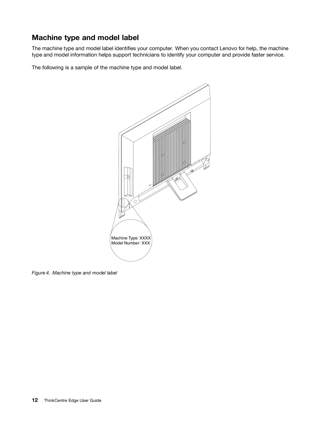 Lenovo 2117EKU manual Machine type and model label 