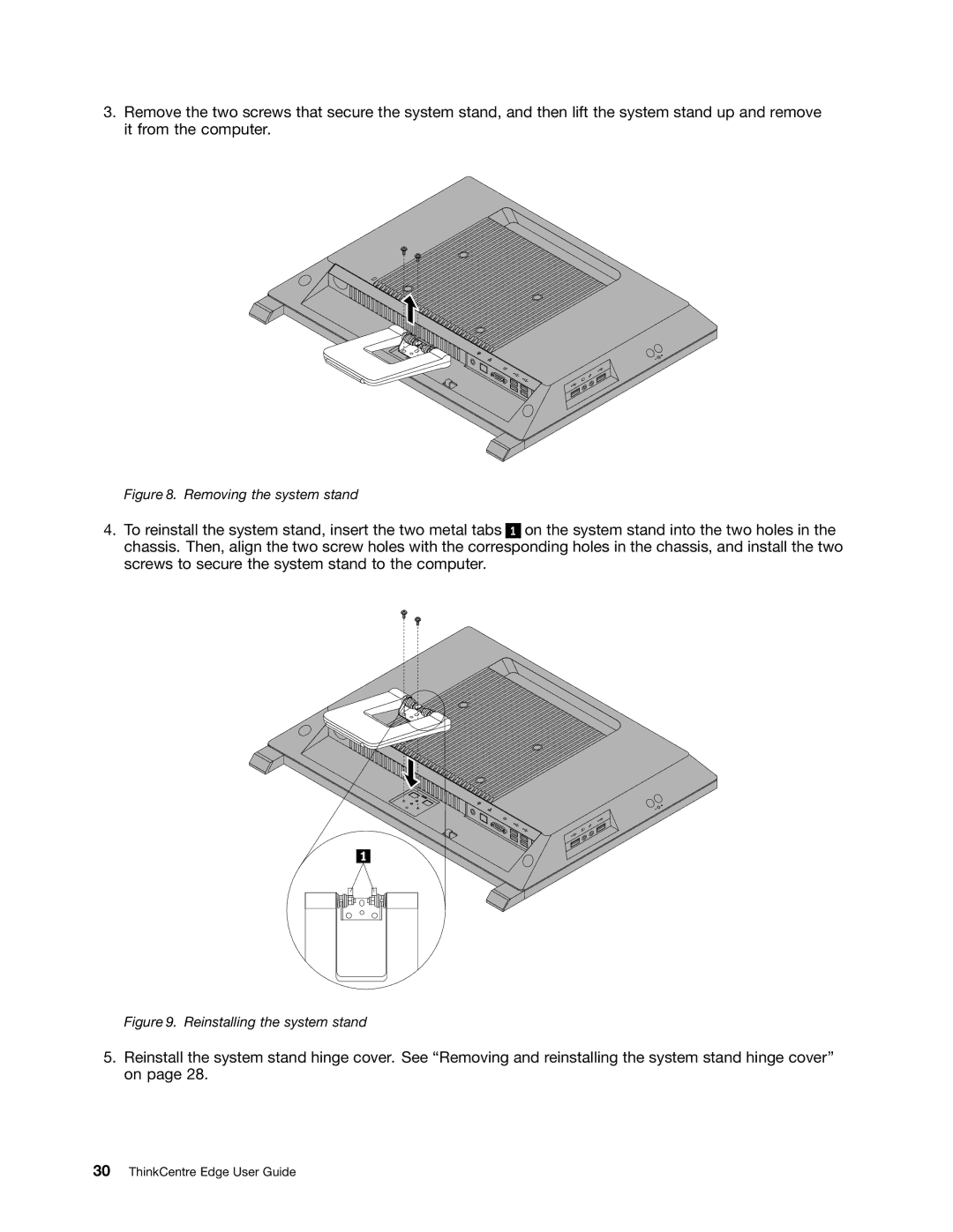 Lenovo 2117EKU manual Removing the system stand 