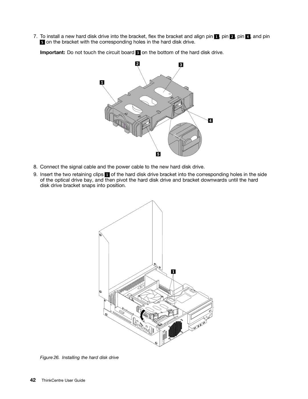 Lenovo 2209, 2224, 2226, 2208, 2221, 2227, 2010, 1996, 2002, 1997 manual Installing the hard disk drive 