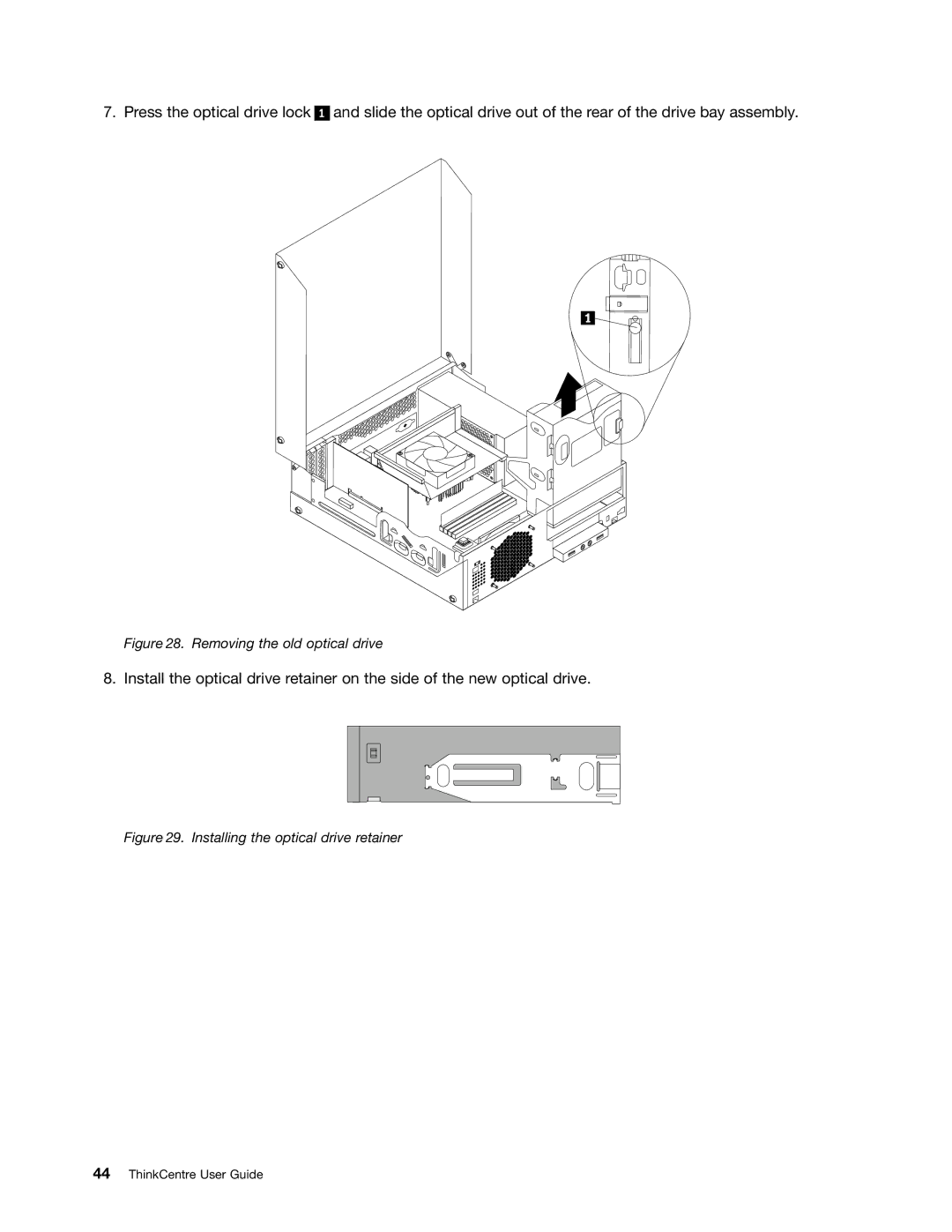 Lenovo 2010, 2224, 2226, 2208, 2221, 2209, 2227, 1996, 2002, 1997 manual Removing the old optical drive 