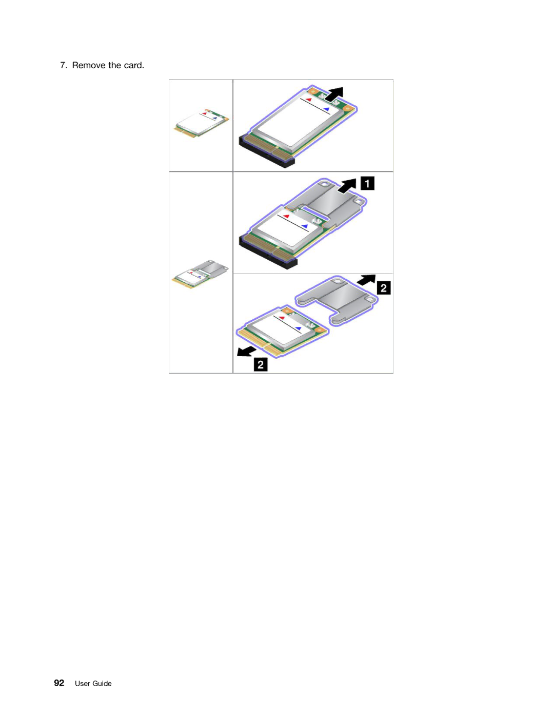 Lenovo 2344BMU manual Remove the card 