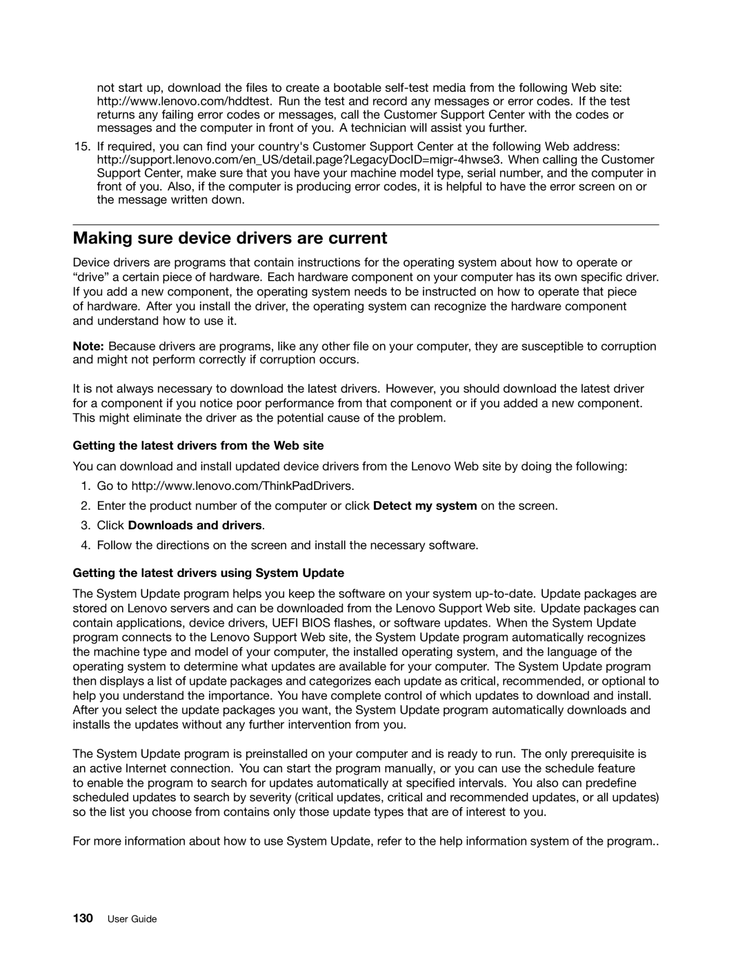 Lenovo 2344BMU manual Making sure device drivers are current, Getting the latest drivers from the Web site 