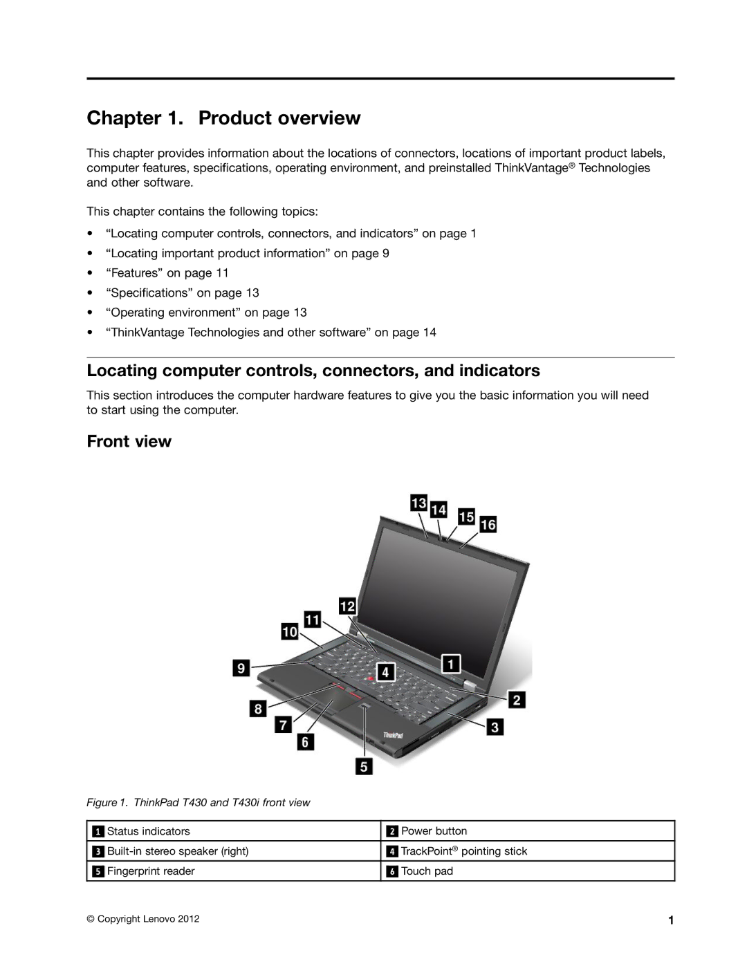 Lenovo 2344BMU manual Product overview, Locating computer controls, connectors, and indicators, Front view 