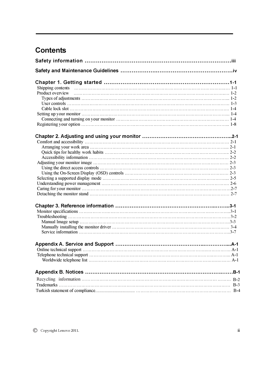 Lenovo 2448MB6 manual Contents 