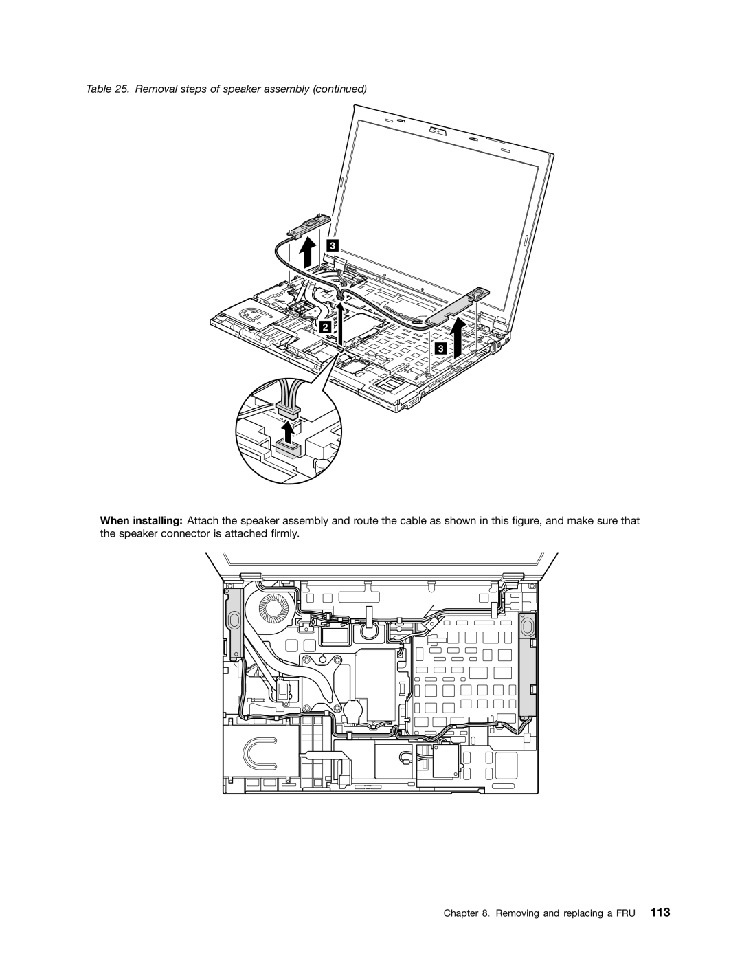 Lenovo 2522K4U, 2518X01 manual Removal steps of speaker assembly 