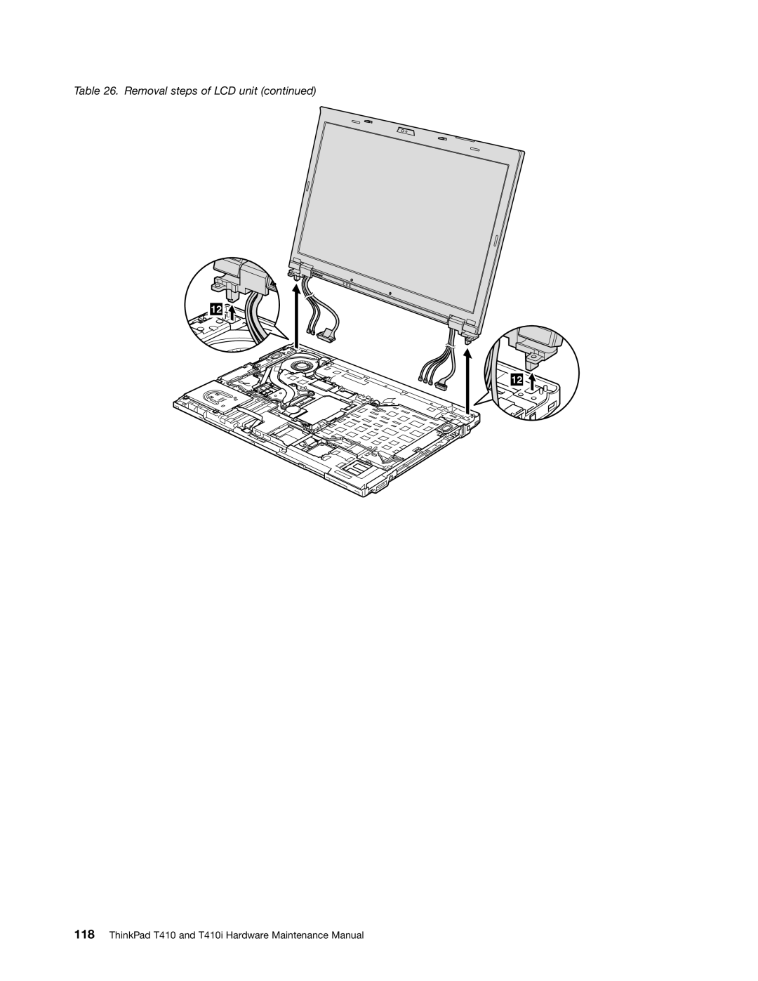 Lenovo 2518X01, 2522K4U manual Removal steps of LCD unit 