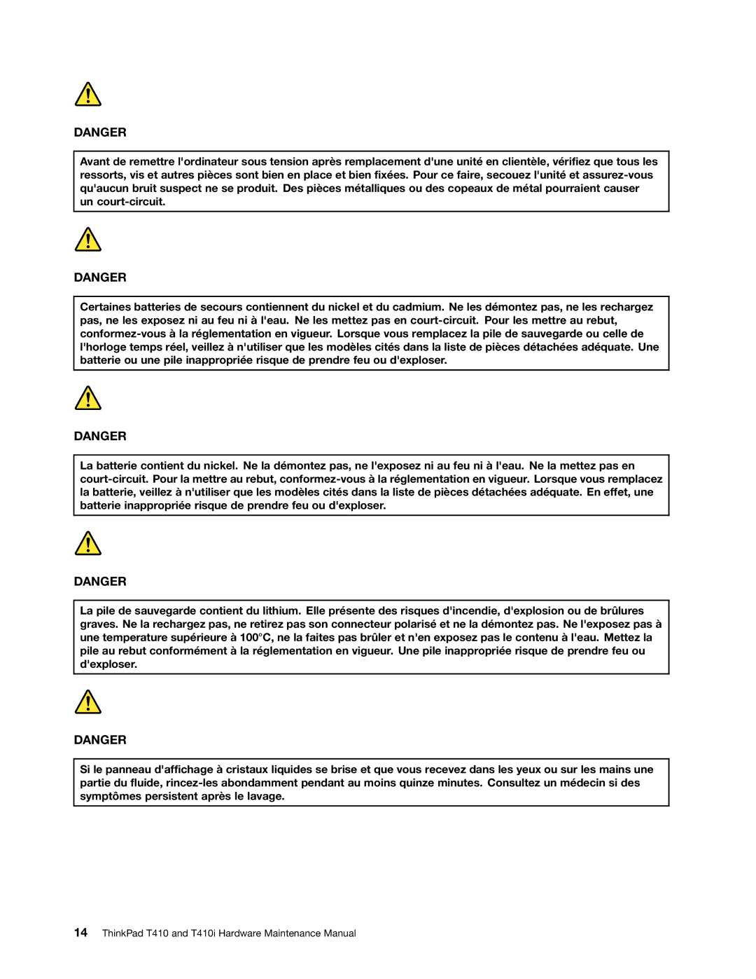 Lenovo 2518X01, 2522K4U manual ThinkPad T410 and T410i Hardware Maintenance Manual 