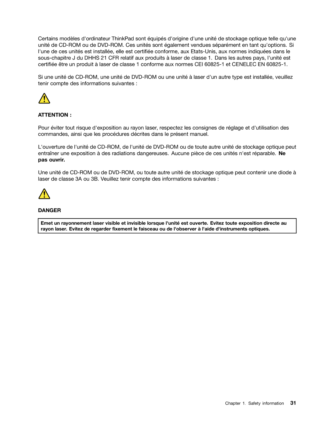 Lenovo 2522K4U, 2518X01 manual Safety information 