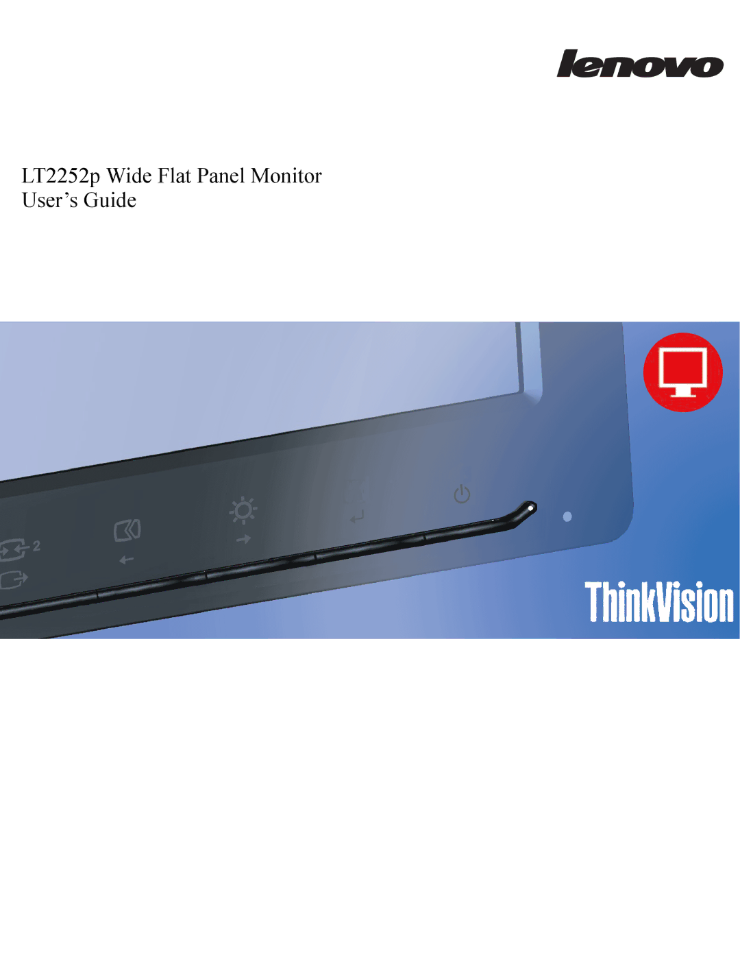 Lenovo 2572MB1 manual LT2252p Wide Flat Panel Monitor User’s Guide 