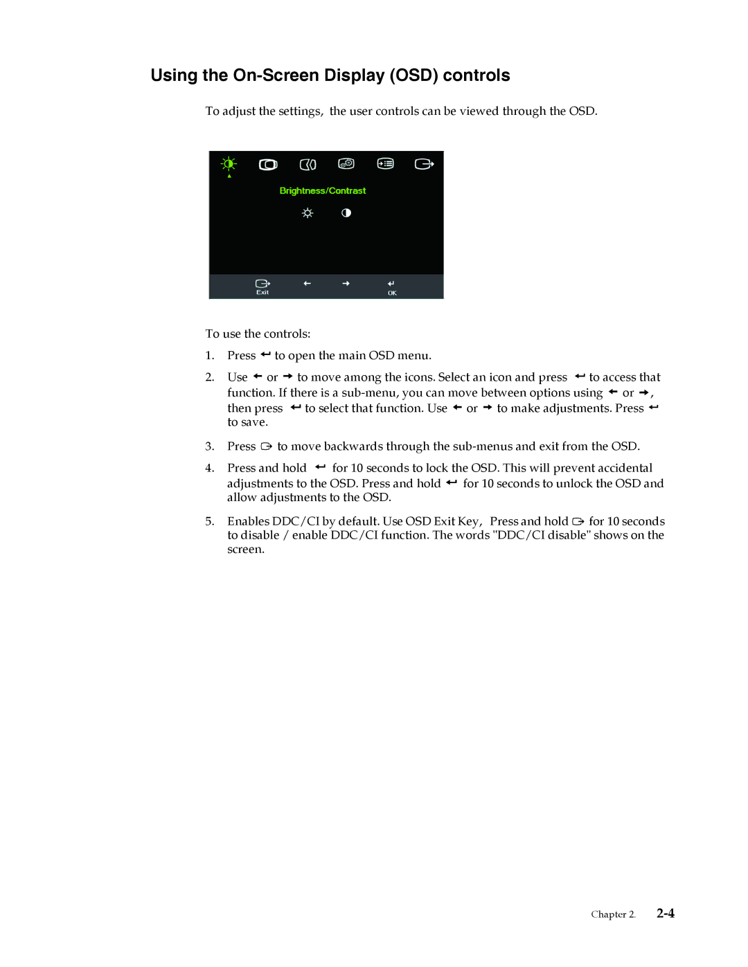 Lenovo 2572MB1 manual Using the On-Screen Display OSD controls 