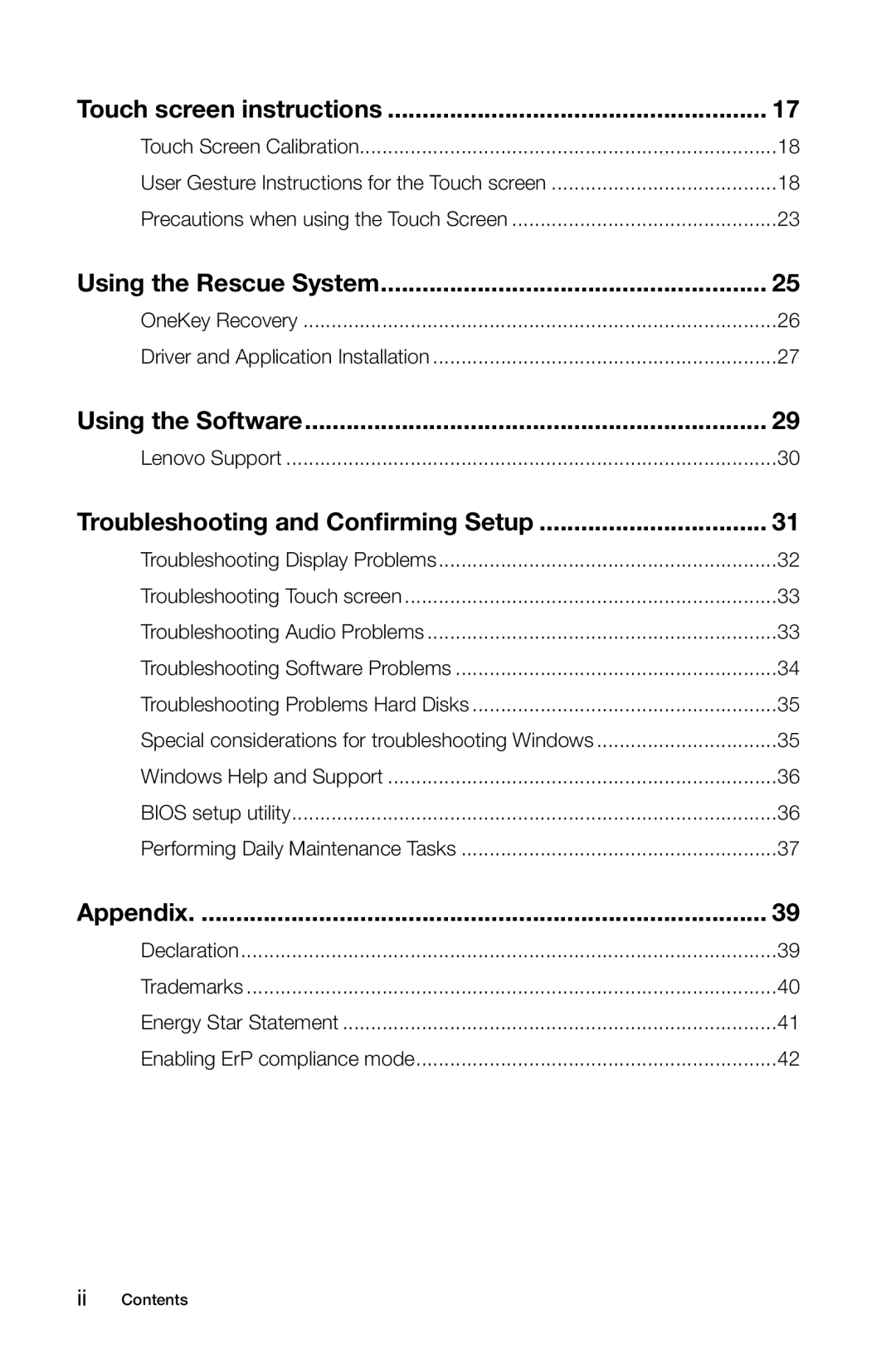 Lenovo 27 Series manual Using the Rescue System 