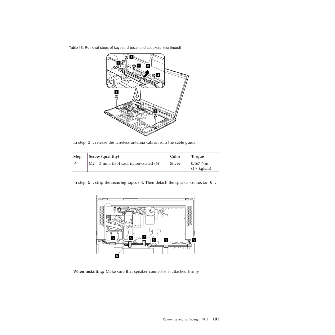 Lenovo 2717ASU manual Step Screw quantity Color Torque 