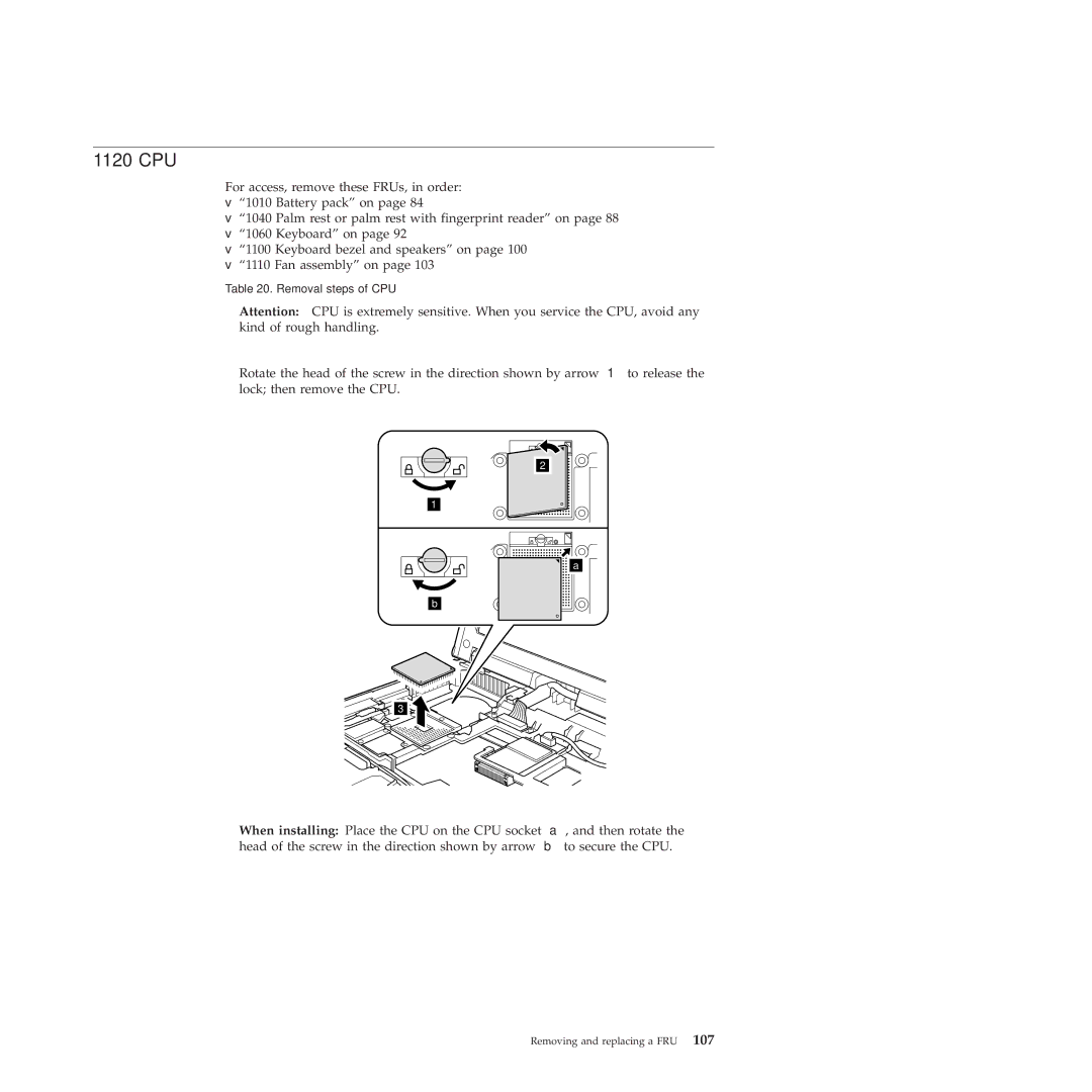 Lenovo 2717ASU manual 1120 CPU 