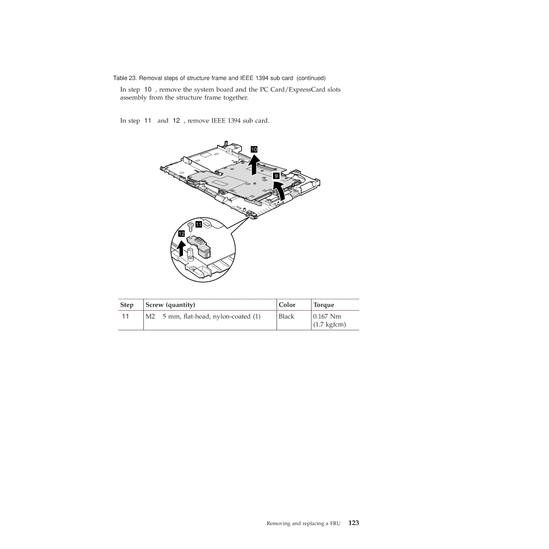 Lenovo 2717ASU manual Step Screw quantity Color Torque 