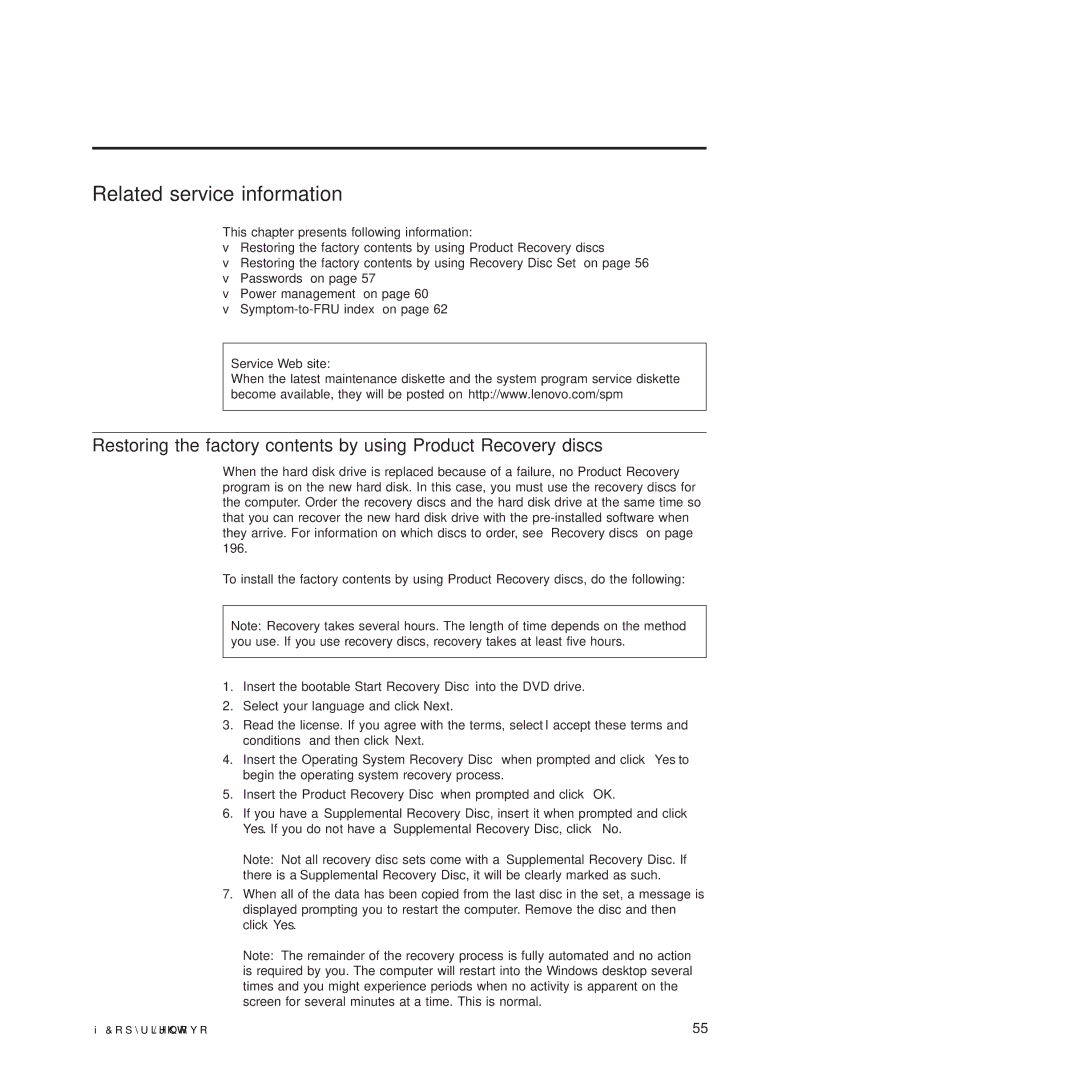 Lenovo 2717ASU manual Related service information, Service Web site 