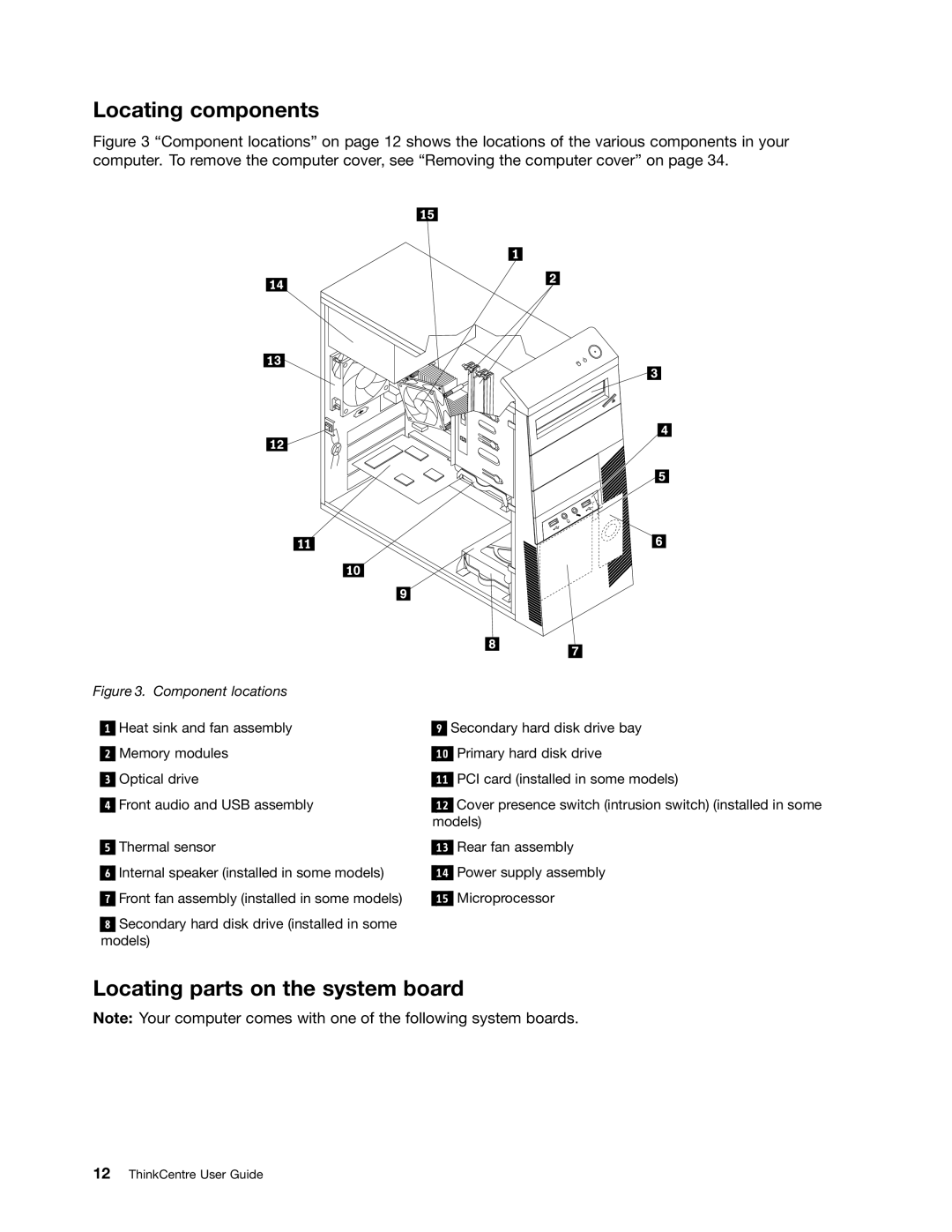 Lenovo 2756D7U, 2697 manual Locating components, Locating parts on the system board 