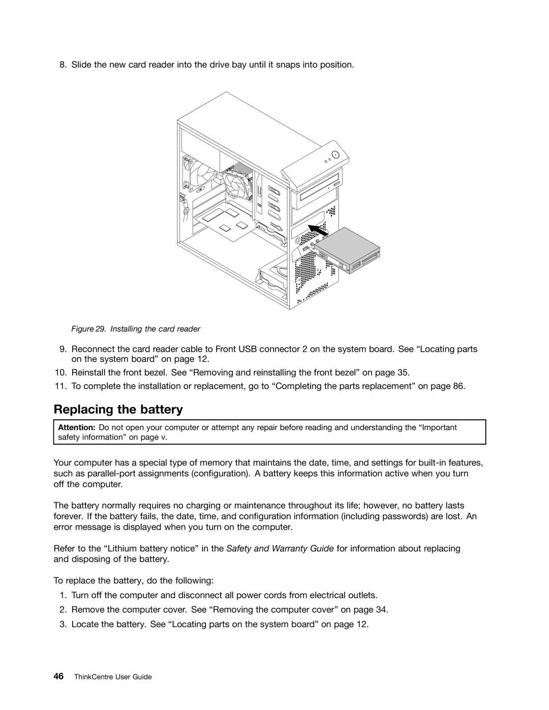 Lenovo 2756D7U, 2697 manual Replacing the battery 