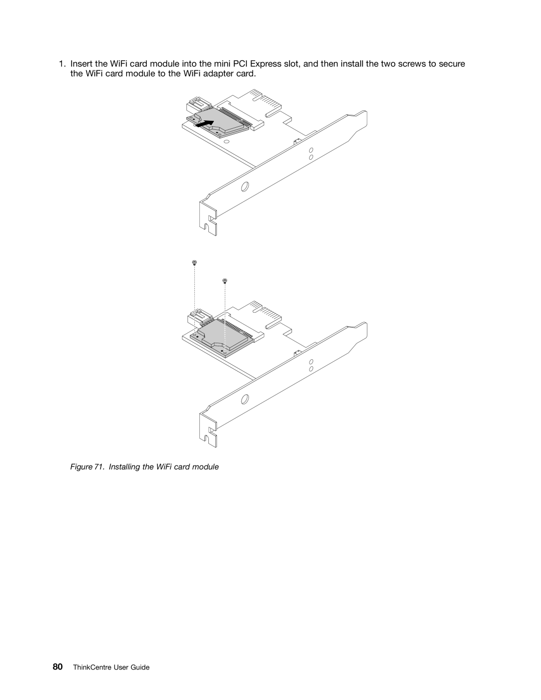 Lenovo 2756D7U, 2697 manual Installing the WiFi card module 