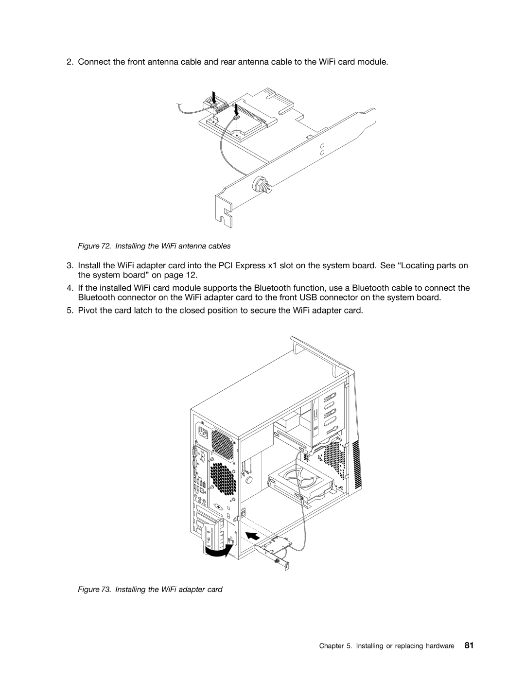 Lenovo 2697, 2756D7U manual Installing the WiFi antenna cables 