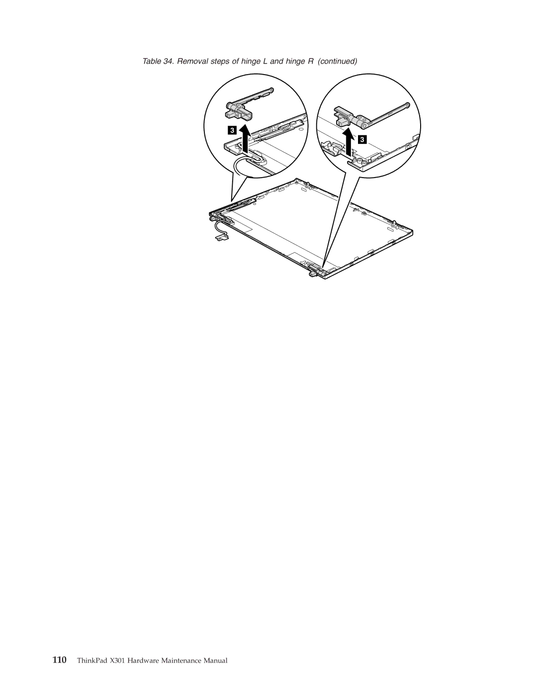 Lenovo 27763DU, 27763PU, 27763CU manual Removal steps of hinge L and hinge R 