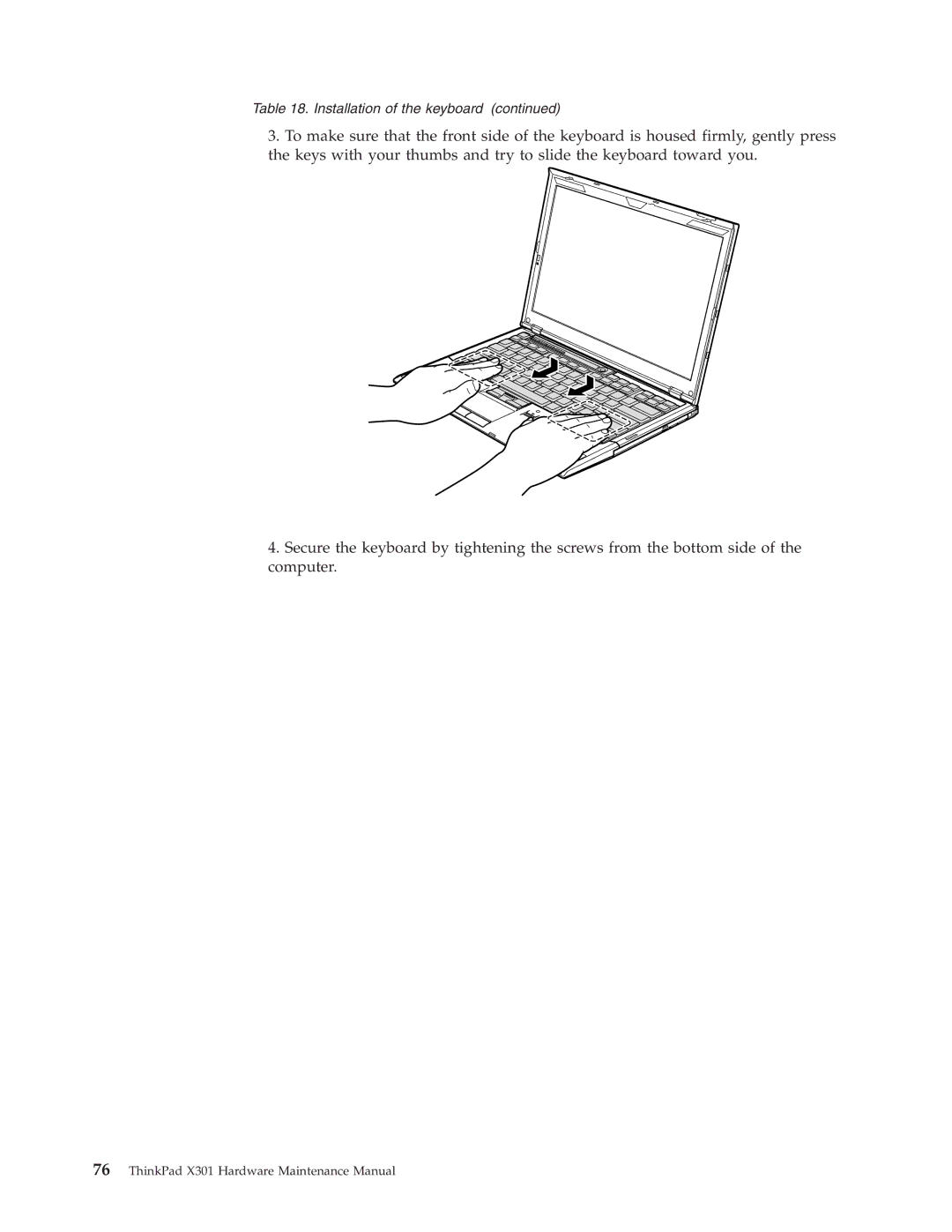 Lenovo 27763PU, 27763DU, 27763CU manual Installation of the keyboard 