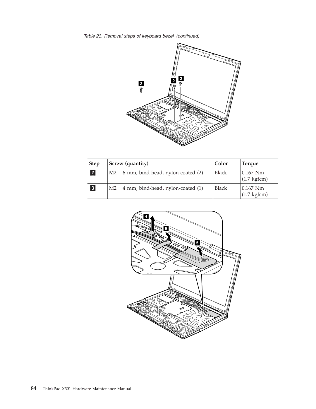 Lenovo 27763CU, 27763PU, 27763DU manual Step Screw quantity Color Torque 