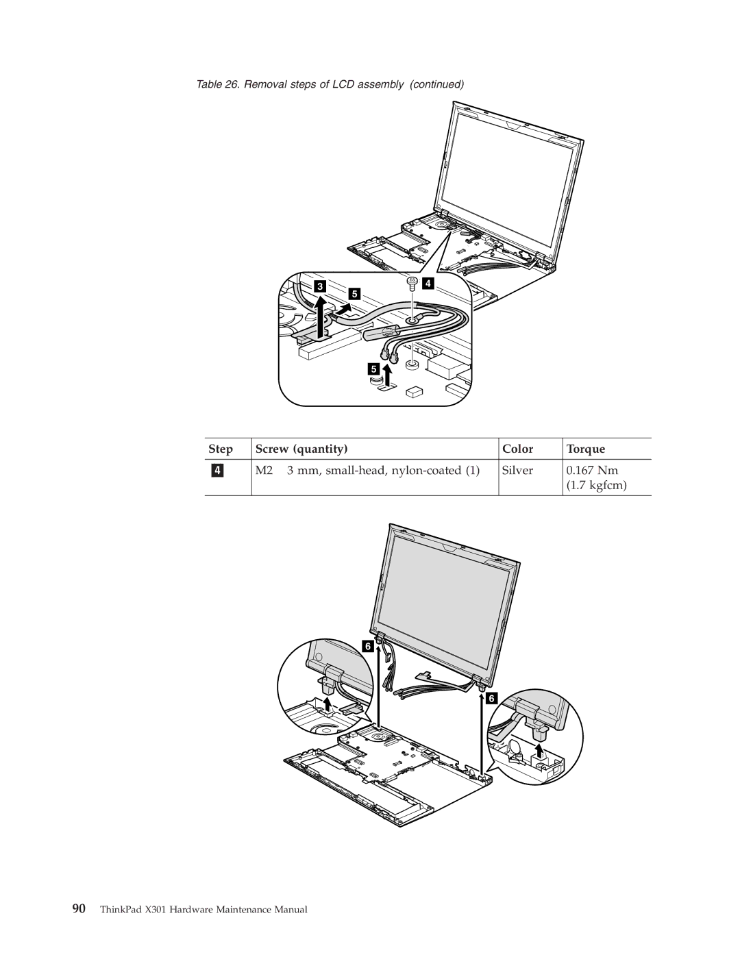 Lenovo 27763CU, 27763PU, 27763DU manual M2 ⋅ 3 mm, small-head, nylon-coated Silver 167 Nm Kgfcm 