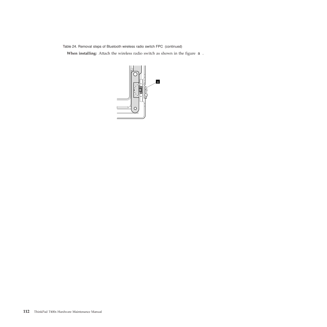 Lenovo 28155YU, 28155XU, 2808DKU manual Removal steps of Bluetooth-wireless radio switch FPC 