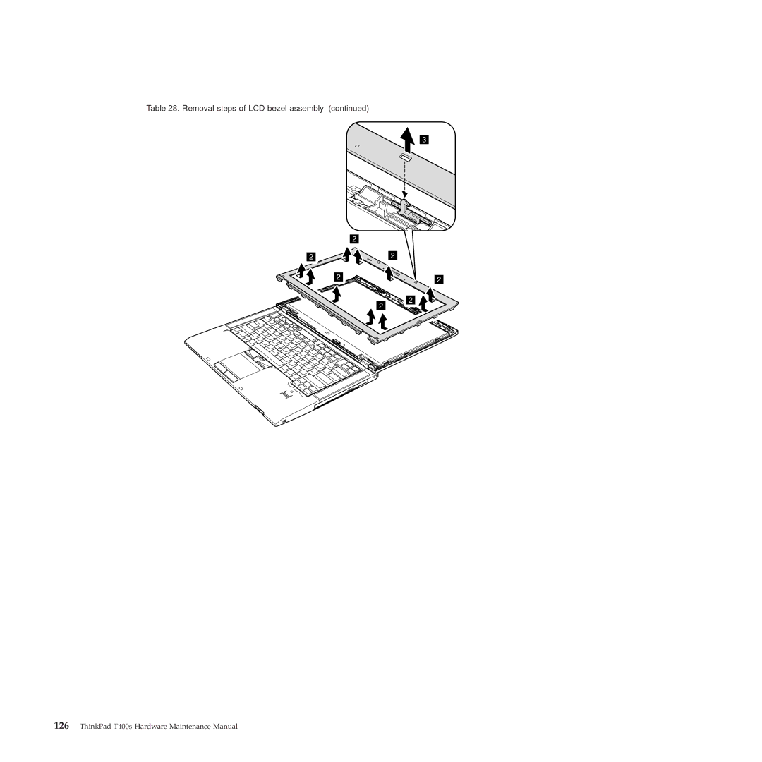 Lenovo 2808DKU, 28155YU, 28155XU manual Removal steps of LCD bezel assembly 