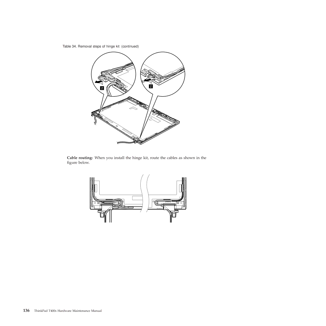 Lenovo 28155YU, 28155XU, 2808DKU manual Removal steps of hinge kit 