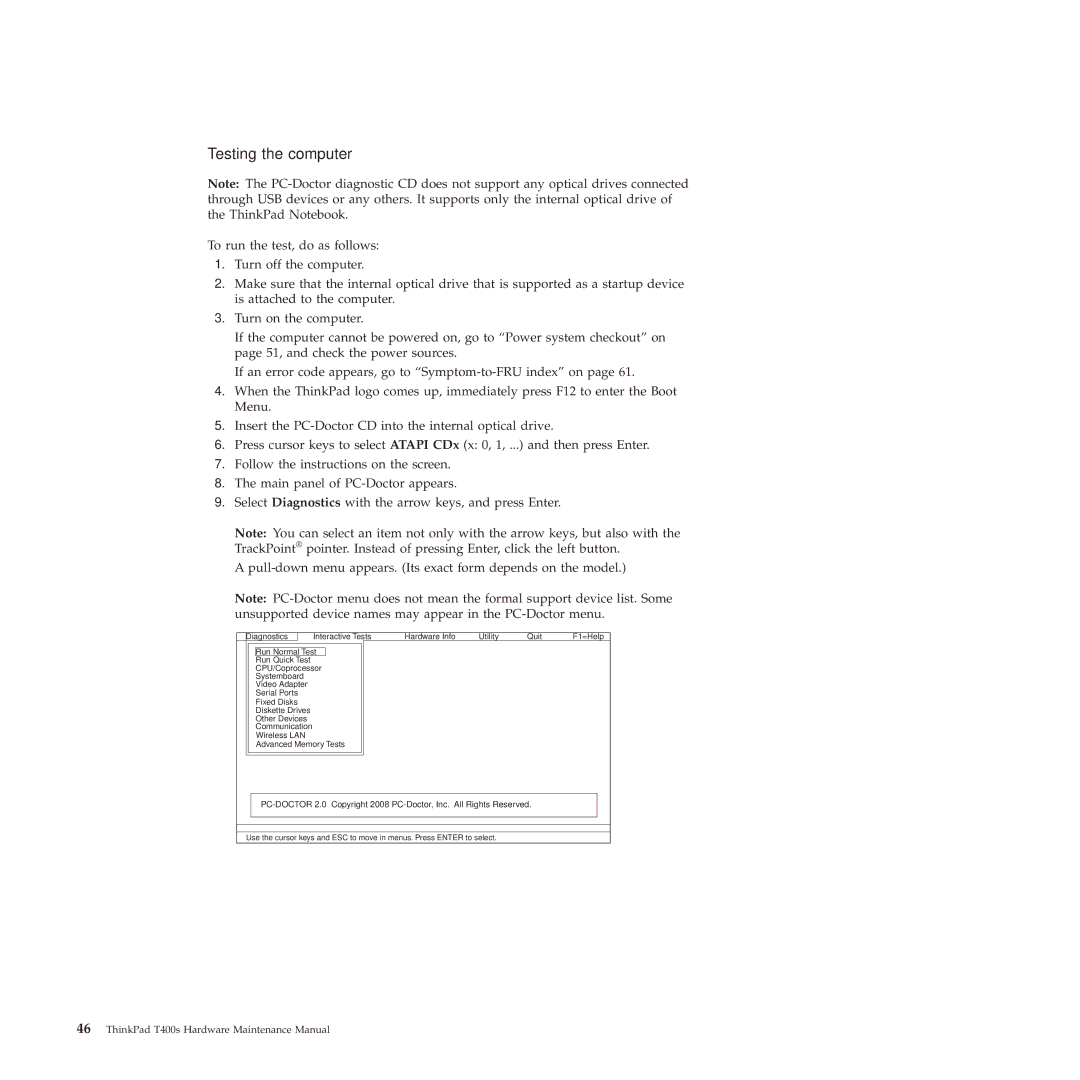 Lenovo 28155YU, 28155XU, 2808DKU manual Testing the computer 