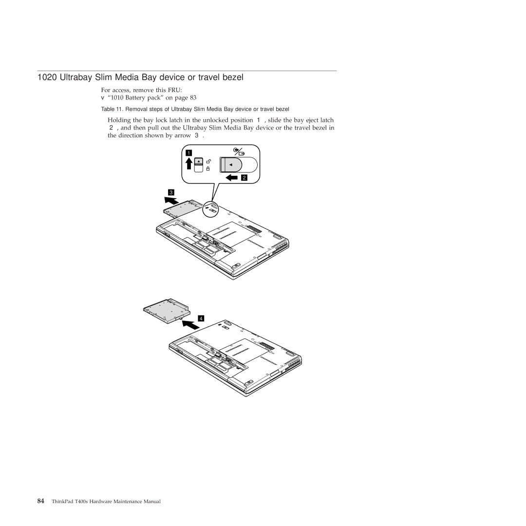 Lenovo 2808DKU, 28155YU, 28155XU manual Ultrabay Slim Media Bay device or travel bezel 