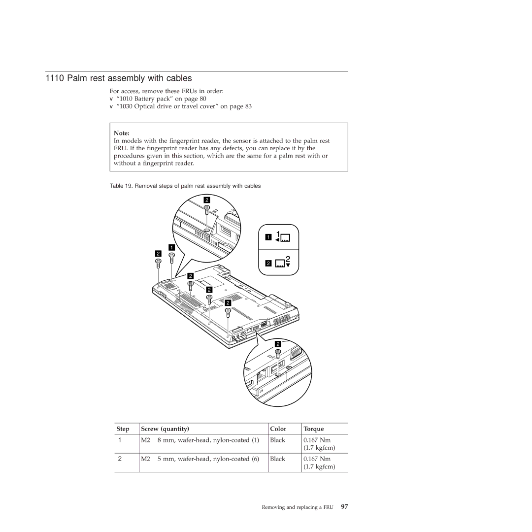 Lenovo 28472JU, SL410, SL510, 28472PU, 28472QU manual Palm rest assembly with cables 