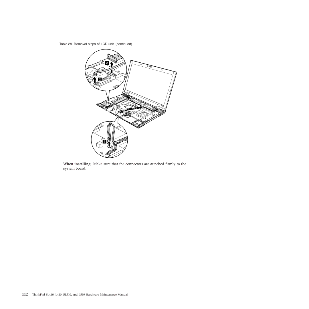 Lenovo 28472JU, SL410, SL510, 28472PU, 28472QU manual Removal steps of LCD unit 