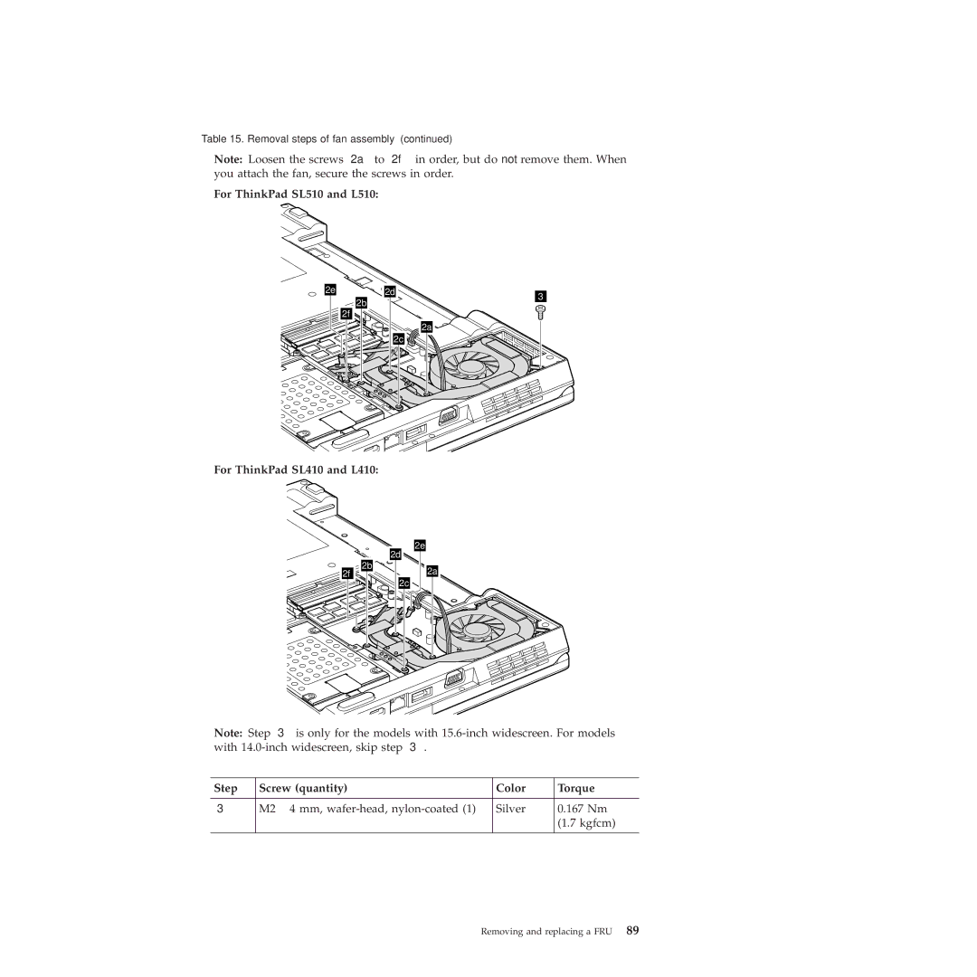 Lenovo 28472QU, 28472JU, 28472PU manual For ThinkPad SL510 and L510 For ThinkPad SL410 and L410 