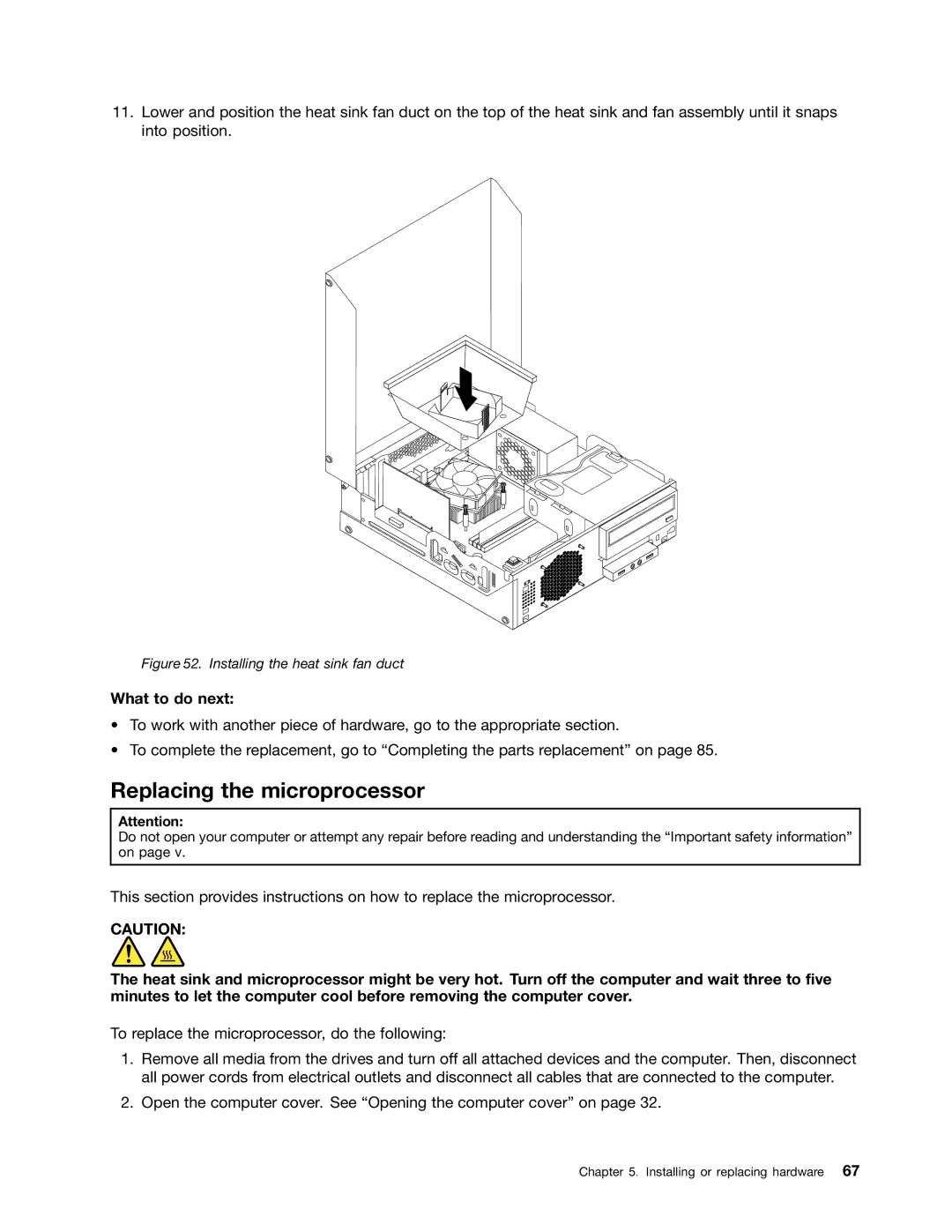 Lenovo 2941, 2988, 2992E5U, 2982, 2993, 2996, 3393, 3395, 3306, 3224, 3202, 3187, 3214 Replacing the microprocessor, What to do next 