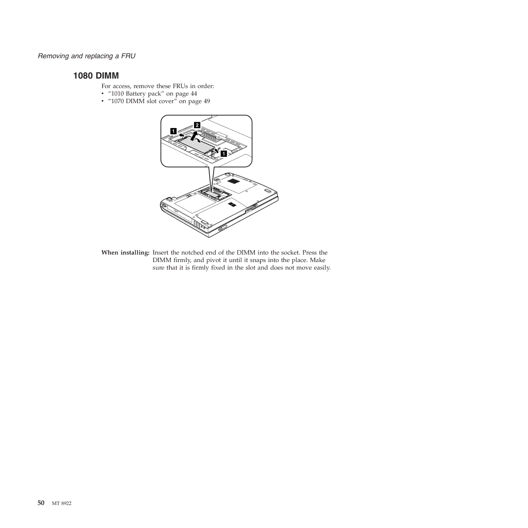 Lenovo 3000 C200 manual Dimm 