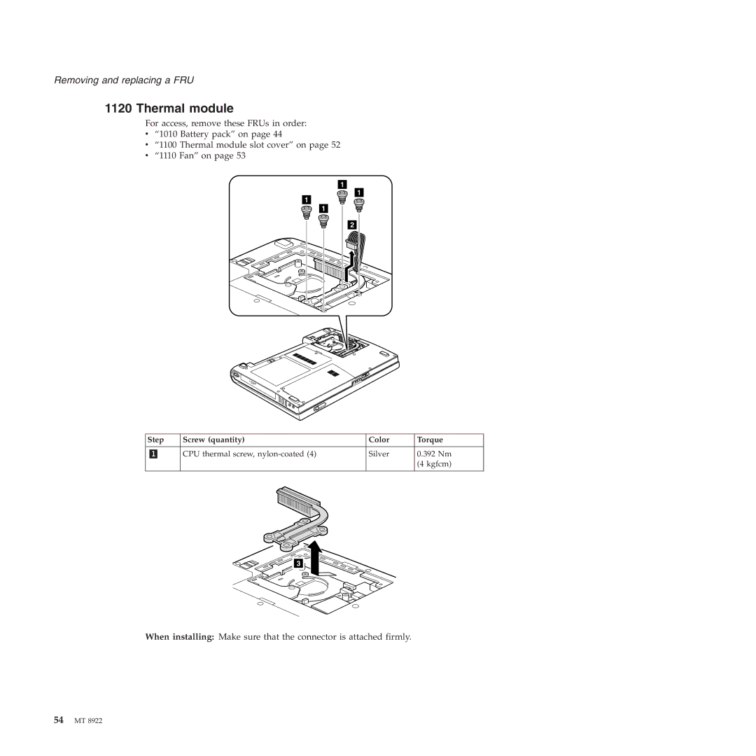 Lenovo 3000 C200 manual Thermal module 