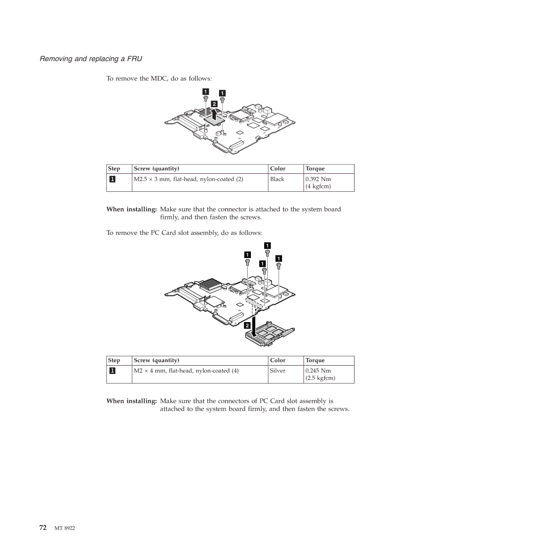 Lenovo 3000 C200 manual To remove the MDC, do as follows 