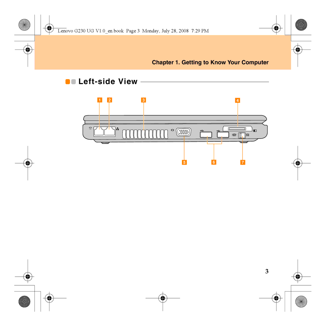 Lenovo 3000 G230 manual Left-side View 