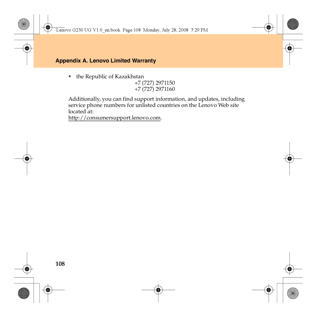 Lenovo 3000 G230 manual 108 